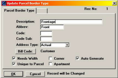 Define Parcel Border Types
